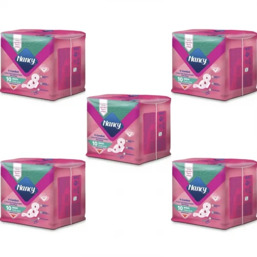 نوار بهداشتی نانسی مدل کامفورت نازک سایز بزرگ پنج بسته 10 عددی