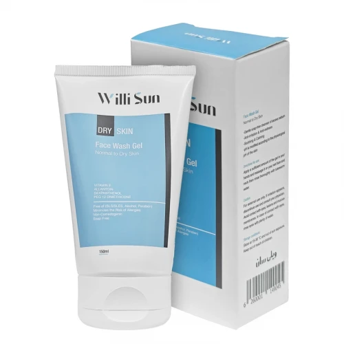 ژل شستشو صورت و گردن ویلی سان مدل روغن کرچک و ویتامین E مناسب پوست های خشک ، معمولی و حساس حجم 150 میلی لیتر