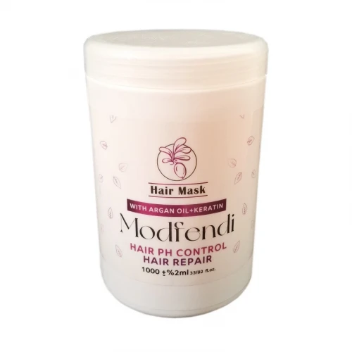 ماسک تقویت کننده مو مد فندی مدل آرگان و کراتین مناسب برای مو های خشک آسیب دیده حجم 1000 میلی لیتر