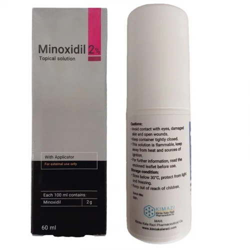 لوسیون ضد ریزش و تقویت کننده مو کیمیا کالای رازی مدل ماینوکسیدیل 2 درصد حجم 60 میلی لیتر
