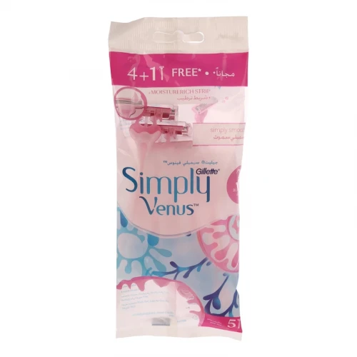 خود تراش ژیلت مدل Simply venus بسته 5 عددی
