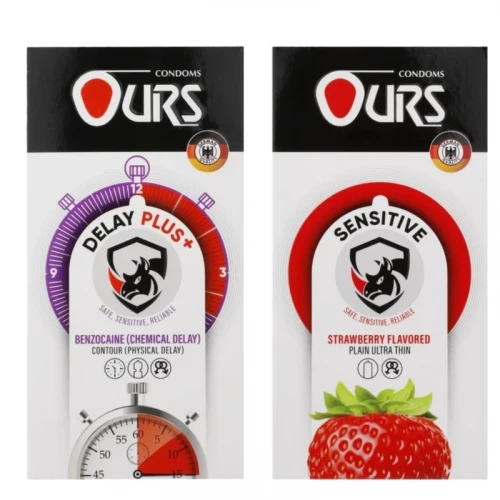 کاندوم تاخیری اورز مدل DELAY PLUS بسته 12 عددی به همراه کاندوم ساده اورز مدل SENSETIVE بسته 12 عددی