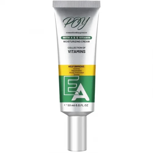 کرم مرطوب کننده پوست پی او وای مدل ویتامین E و A مناسب برای انواع پوست حجم 50 میلی لیتر