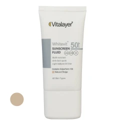 خرید فلوئید ضدآفتاب رنگی ویتالیر با SPF 50 مدل Whitevit