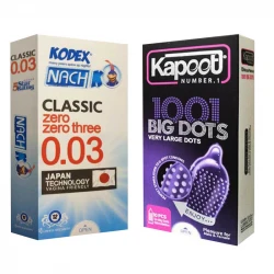 خرید کاندوم کاپوت BIG DOTS و کدکس 03 | بسته اقتصادی