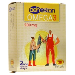 خرید سافت ژل امگا 3 500 میلی گرم بهستان بهداشت 30 عدد