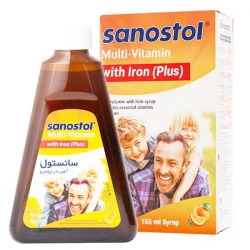 خرید شربت مولتی سانستول آهن دار 155 میلی لیتر طعم پرتقالی