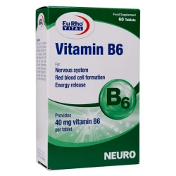 خرید قرص ویتامین ب 6 یوروویتال بسته 60 عددی
