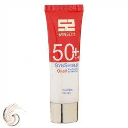 ژل کرم ضدآفتاب ساین اسکین بدون رنگ SPF50 مدل SynShield، مناسب پوست‌های چرب، حجم 50 میلی‌لیتر