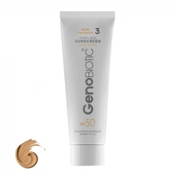 کرم ضدآفتاب رنگی ژنوبایوتیک SPF 50 مدل SUNO محافظ UVA ،UVB، مناسب پوست‌های چرب، حجم 50 میلی‌لیتر