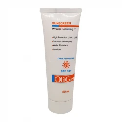 کرم ضد آفتاب بدون رنگ الی ژن SPF 30 مدل wrinkle reduce ‌مناسب پوست‌های چرب حجم 50 میلی‌لیتر