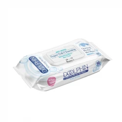 دستمال مرطوب پاک کننده آرایش دلفین مدل 001 بسته 60 عددی
