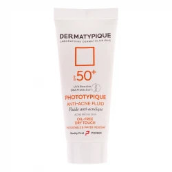 فلوئید ضد آفتاب بدون رنگ درماتیپیک مدل anti acne محافظ UVA،UVB مناسب برای انواع پوست حجم 40 میلی لیتر