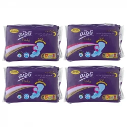 مجموعه 4 عددی نوار بهداشتی شب تافته مدل Yalda Night، سایز XXL با ضخامت ضخیم، لایه رویی کتان با جذب خیلی زیاد، بسته 7 عددی، ضد حساسیت، حاوی پودر جاذب، ضد بو، آنتی باکتریال، مناسب برای پوست حساس، بالدار، دارای بسته‌بندی تکی