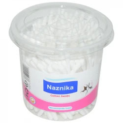 گوش پاک کن نازنیکا مدل Cotton Swabs بسته 200 عددی