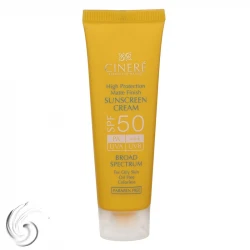 کرم ضدآفتاب بی‌رنگ سینره مدل SPF50 مناسب پوست چرب، حجم 50 میلی‌لیتر