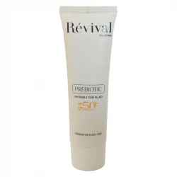 فلوئید ضد آفتاب بدون رنگ کلکسیون رویوال spf 50 مدل PREBIOTIC مناسب پوست های چرب و مختلط حجم 50 میلی لیتر