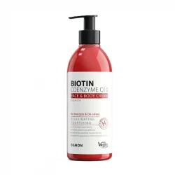 کرم مرطوب کننده دست و صورت دیلمون مدل BIOTIN مناسب انواع پوست حجم 350 میلی لیتر