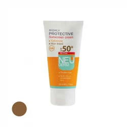 کرم ضد آفتاب رنگی نئودرم SPF 50 مدل Highly Protective Max Tinted محافظ UVA، مناسب پوست‌های چرب و مختلط حجم 50 میلی لیتر