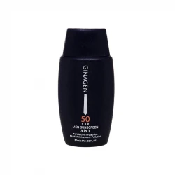 کرم ضد آفتاب بدون رنگ ژیناژن SPF 50 مدل 3in1 ‌مناسب برای انواع پوست حجم 50 میلی‌لیتر