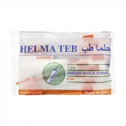 سرنگ 1 سی سی انسولین حلما طب مدل یکپارچه بسته 100 عددی 