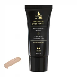 کرم ضدآفتاب رنگی اورلین SPF50 مدل 01 photo care حاوی محافظ PA+++ ،UVA ،UVB، فاقد چربی و غیرکمدون‌زا، مناسب انواع پوست حجم 40 میلی‌لیتر