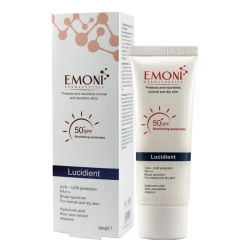 کرم ضد آفتاب بدون رنگ امونی درماسیوتیکس SPF 50 مدل لوسیدنت ‌مناسب پوست نرمال تا خشک حجم 50 میلی‌لیتر