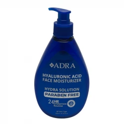 کرم آبرسان دست و صورت آدرا مدل هیالورونیک اسید کد 01 مناسب برای انواع پوست حجم 300 میلی لیتر