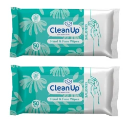 دستمال مرطوب کلين آپ مدل Sensitive02 دو بسته 50 عددی