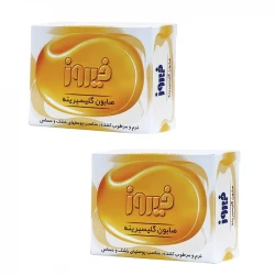 صابون شستشو فیروز مدل گلیسرینه وزن 100 گرم بسته 2 عددی