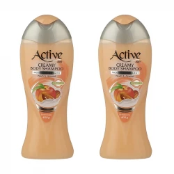 شامپو بدن اکتیو مدل Peach And Almond وزن 400 گرم  مجموعه 2 عددی