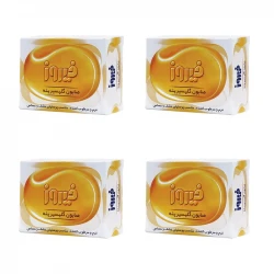 صابون شستشو فیروز مدل گلیسیرینه وزن 100 گرم مجموعه 4 عددی