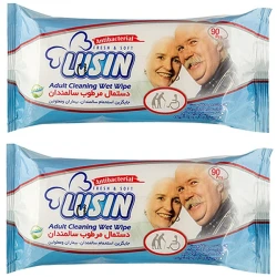 دستمال مرطوب لوسین مدل11 دو بسته 90 عددی