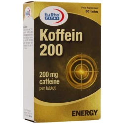 خرید قرص کافئین 200 میلی گرم یوروویتال بسته 60 عددی