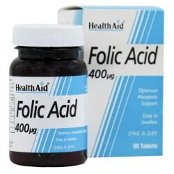 خرید قرص فولیک اسید 400 میکروگرمی هلث اید بسته 90 عددی