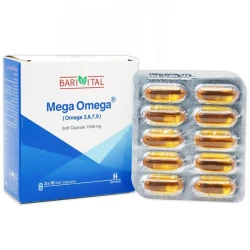 خرید کپسول نرم مگا امگا 1000 میلی گرم باریویتال بسته 30 عددی