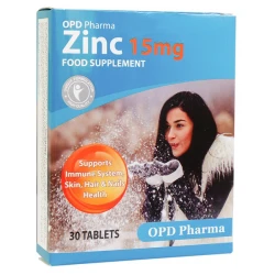خرید قرص زینک 15 میلی گرم او پی دی فارما بسته 30 عددی