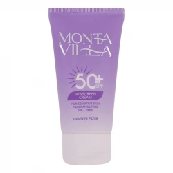 ضدآفتاب  بی‌رنگ مونتا ویلا SPF50 مدل 01 مناسب انواع پوست، حجم 50 میلی‌لیتر