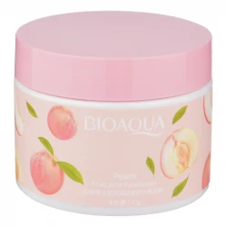 کرم اسکراب صورت و بدن بی آکوا مدل Peach مناسب برای انواع پوست وزن 140 گرم