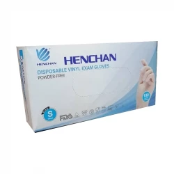 دستکش وینیل هنچان مدل 01 سایز اسمال بسته 100 عددی 