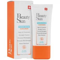 کرم ضد آفتاب بدون رنگ بی اس بیوتی اسکین SPF 50 مدل FW ‌مناسب پوست های چرب حجم 50 میلی‌لیتر