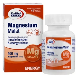خرید قرص منیزیم مالات 400 میلی‌گرم یوروویتال 60 عددی