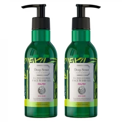 ژل شستشو صورت دیپ سنس مدل درخت چای و بامبو حجم 250 میلی لیتر مجموعه 2 عددی