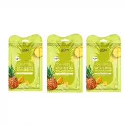 ماسک دبل شیت وارمی مدل آناناس مناسب انواع پوست حجم 45 میلی لیتر بسته بندی 3 عددی 