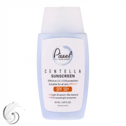 کرم ضد آفتاب بی‌رنگ پیکسل SPF 50 مدل Centella ‌محافظ UVA ،UVB، ++++PA مناسب برای انواع پوست‌ حجم 50 میلی‌لیتر