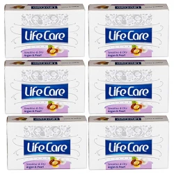 صابون شستشو لایف کر مدل Argan pearl وزن 90 گرم بسته 6 عددی