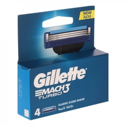 تیغ یدک ژیلت مدل Mach 3 Turbo بسته 4 عددی