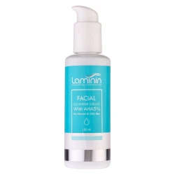 ژل شستشو و پاک کننده صورت لامینین مدل Aha مناسب پوست چرب حجم 150 میلی لیتر