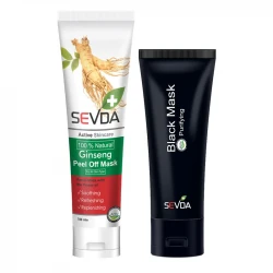  ماسک صورت سودا مدل ذغال فعال حجم 75 میلی لیتر به همراه ماسک صورت سودا مدل جنسینگ حجم 100 میلی لیتر