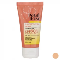 کرم ضد آفتاب رنگی پتال رز SPF 90 مدل 01 مناسب پوست خشک حجم 50 میلی‌لیتر